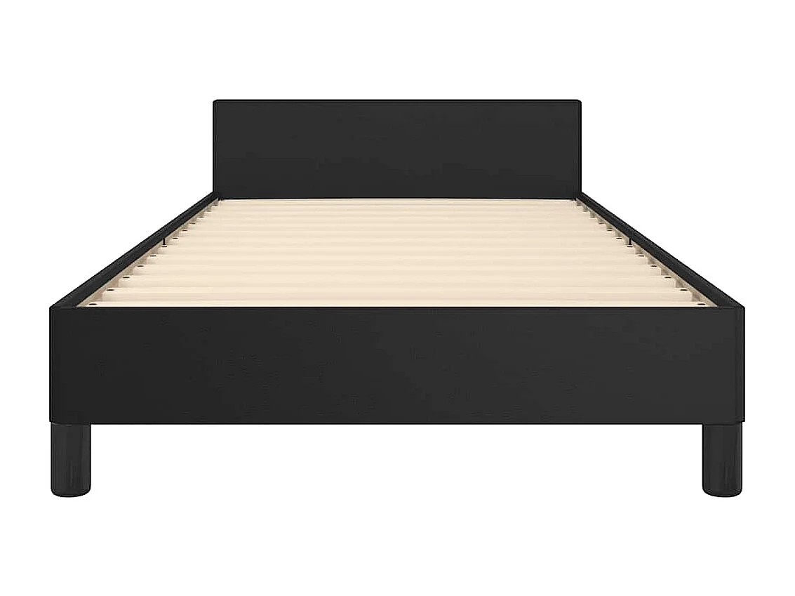 Lit simple | Lit adulte, enfant | Cadre de lit avec tête de lit noir 90x200 cm