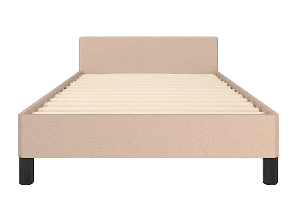 Lit simple | Lit adulte, enfant | Cadre de lit avec tête de lit cappuccino 90x190 cm