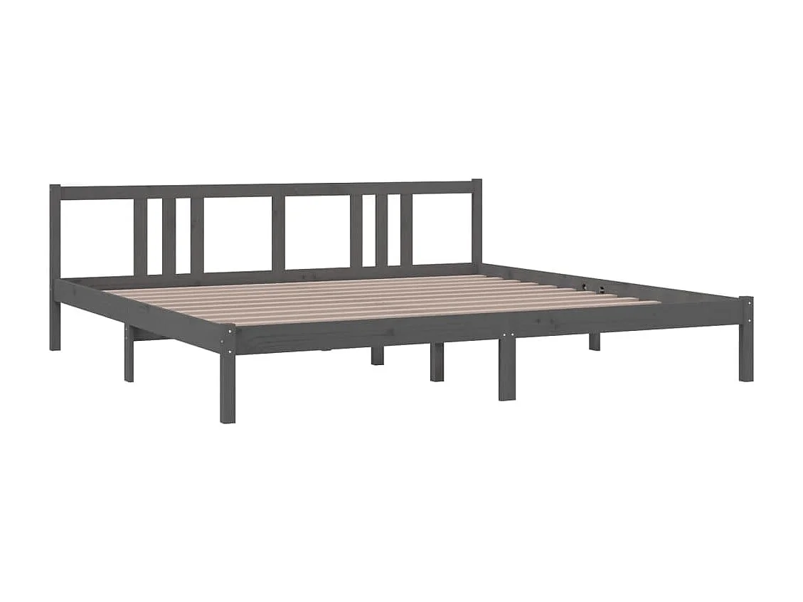 Lit double | Lit adulte | Cadre de lit bois massif gris 200x200 cm