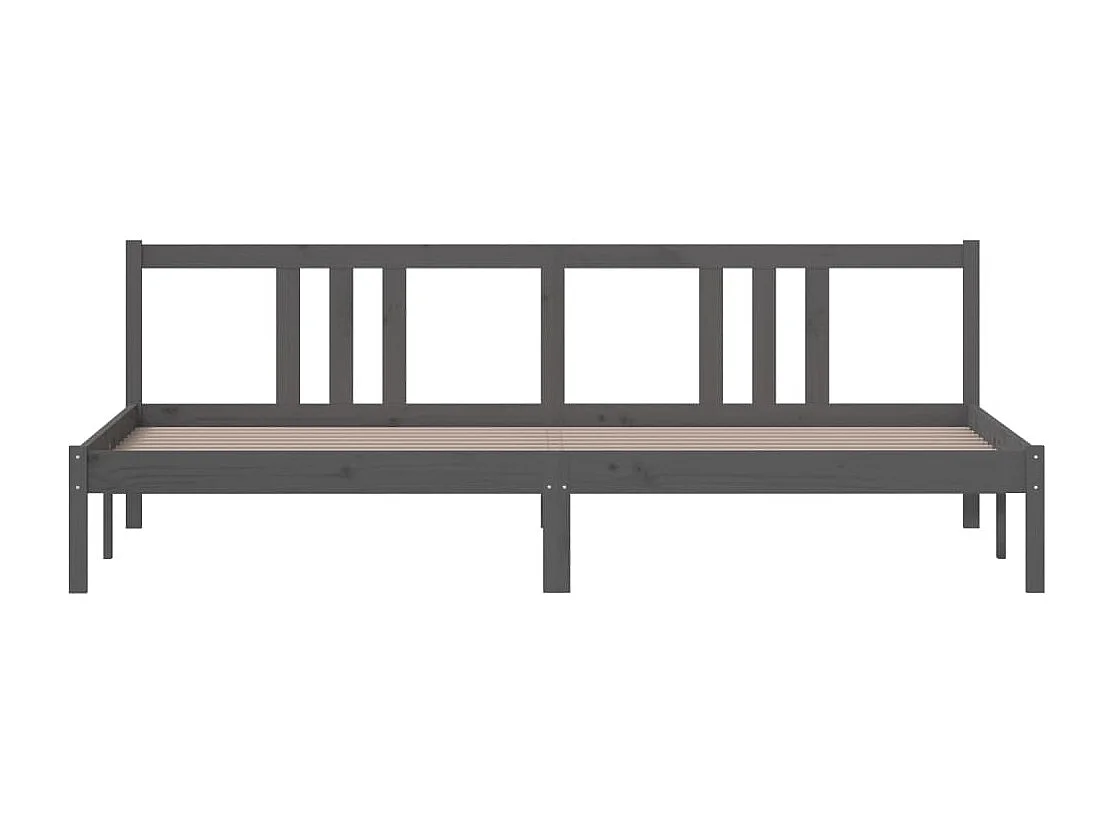 Lit double | Lit adulte | Cadre de lit bois massif gris 200x200 cm