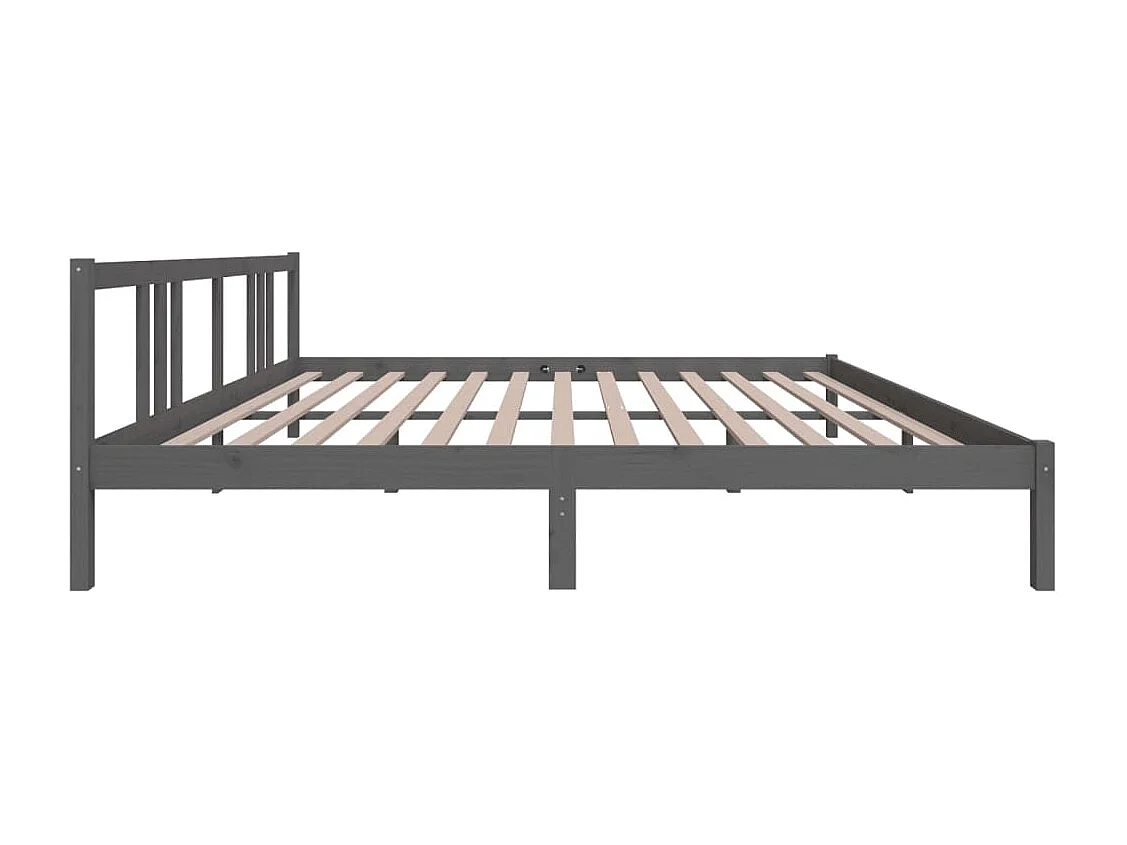 Lit double | Lit adulte | Cadre de lit bois massif gris 200x200 cm