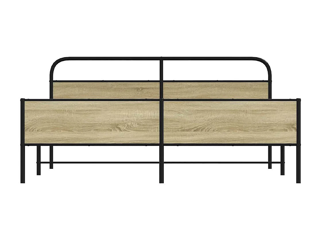 Letto per adulti | Letto matrimoniale | Giroletto senza Materaso in Metallo Rovere Sonoma 180x200 cm