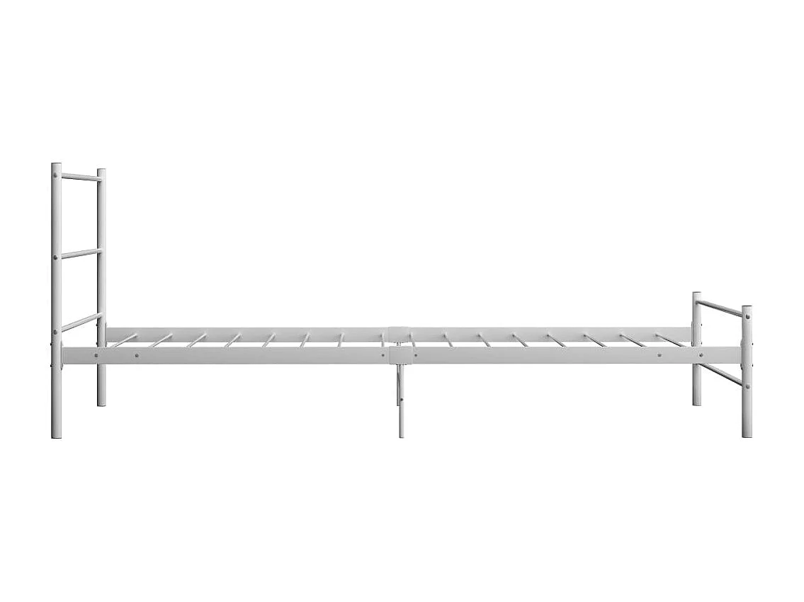 Lit simple | Lit adulte, enfant | Cadre de lit blanc métal 90x200 cm
