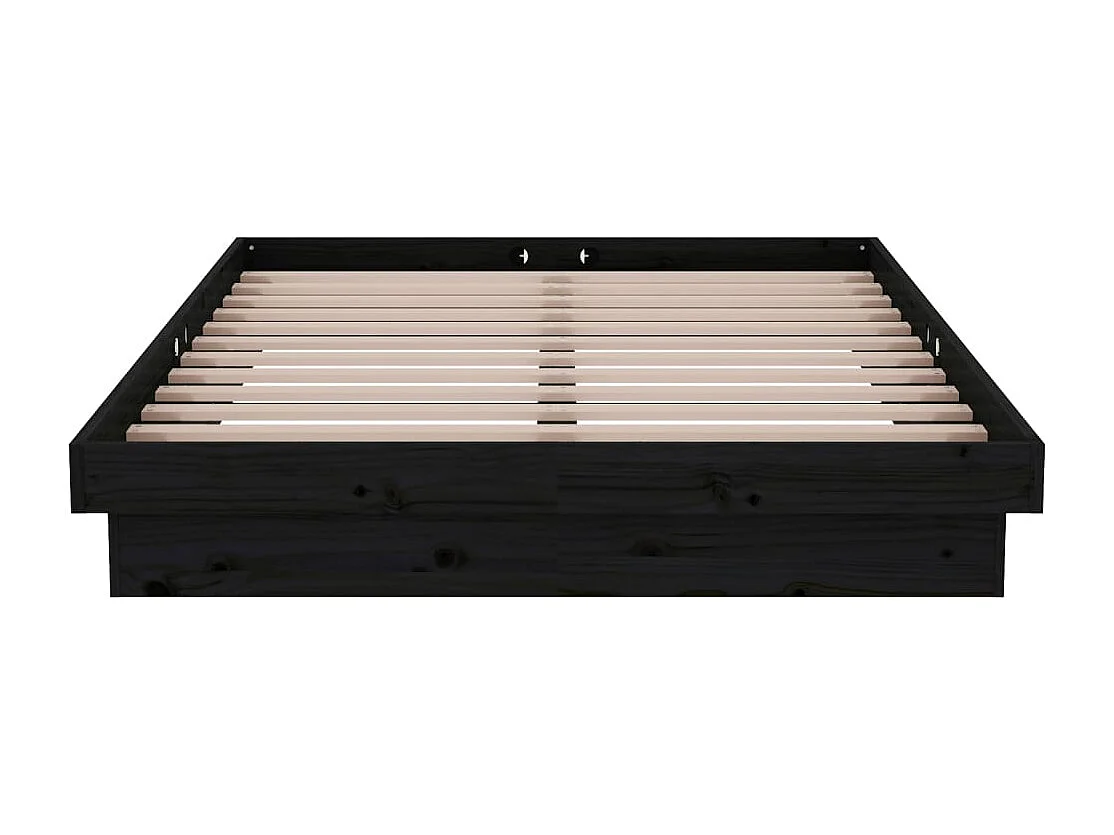 Lit simple | Lit adulte, enfant | Cadre de lit noir bois massif 120x200 cm