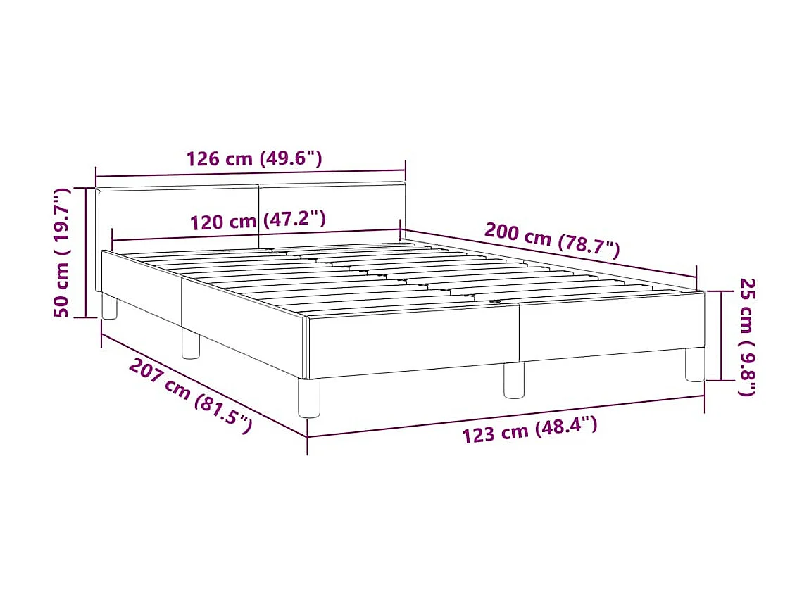 Lit simple | Lit adulte, enfant | Cadre de lit gris clair 120x200 cm velours