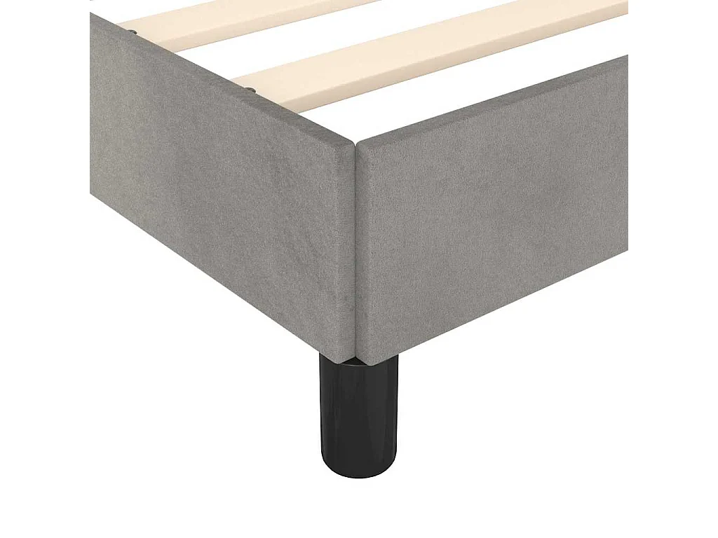 Lit simple | Lit adulte, enfant | Cadre de lit gris clair 120x200 cm velours