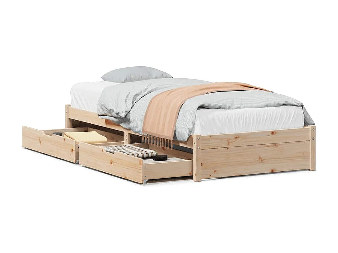 Lit simple | Lit adulte, enfant | Cadre de lit 90x200 cm bois de pin massif