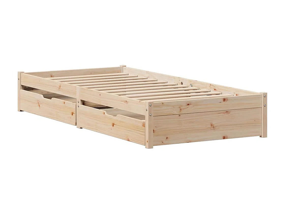 Lit simple | Lit adulte, enfant | Cadre de lit 90x200 cm bois de pin massif