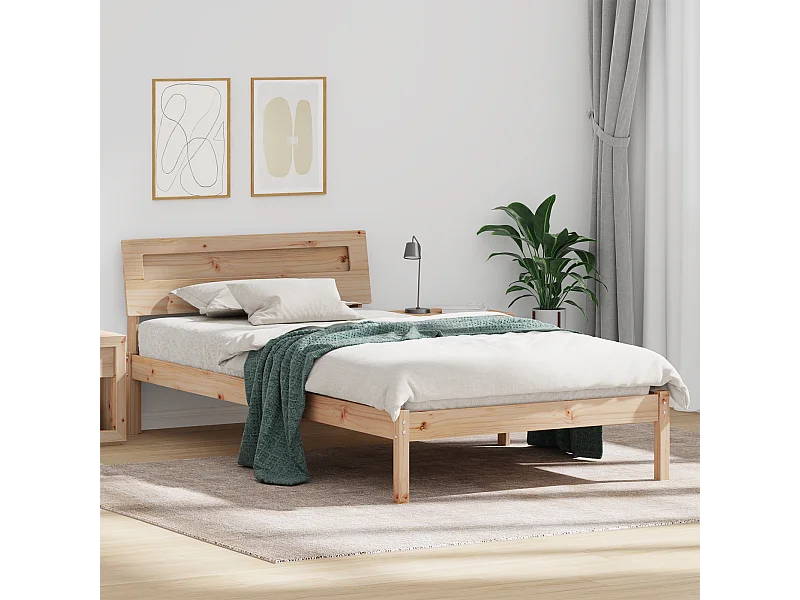 Lit simple | Lit adulte, enfant | Cadre de lit Marron 80x200 cm Bois massif en pin