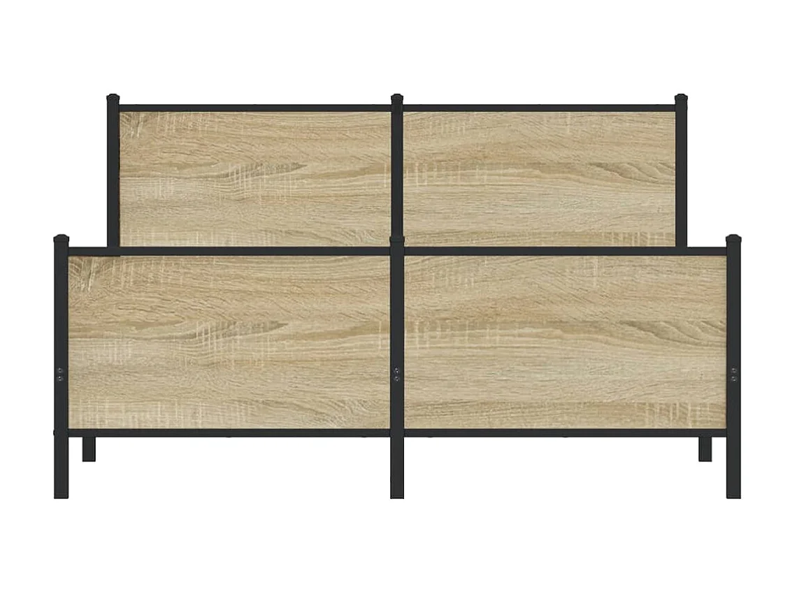 Letto per adulti | Letto matrimoniale | Giroletto senza Materaso in Metallo Rovere Sonoma 140x200 cm
