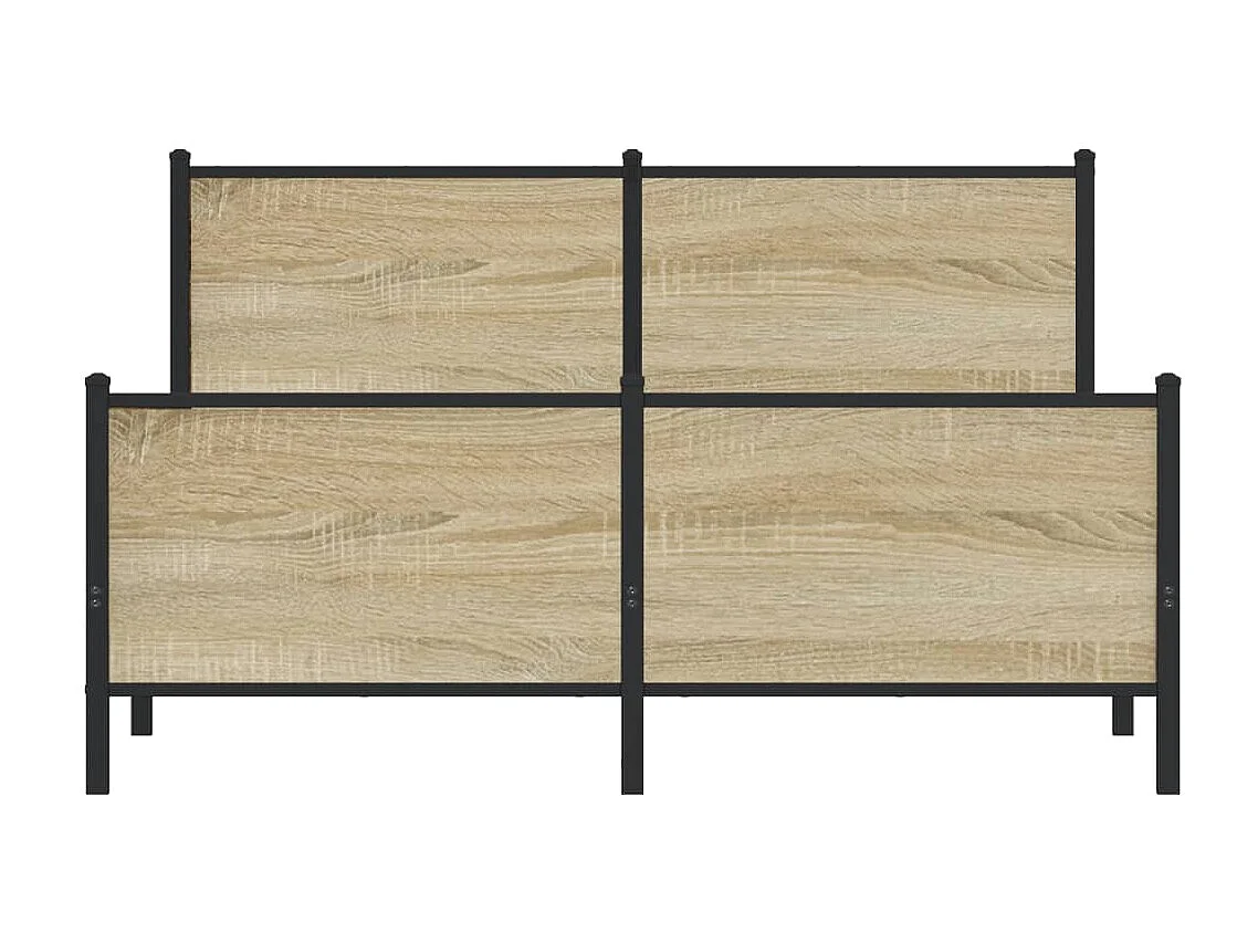 Letto per adulti | Letto matrimoniale | Giroletto senza Materaso in Metallo Rovere Sonoma 140x200 cm