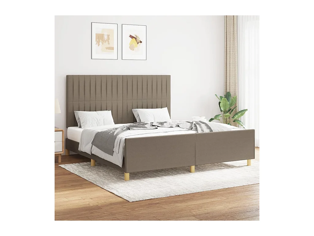 Lit double | Lit adulte | Cadre de lit taupe 160x200 cm tissu