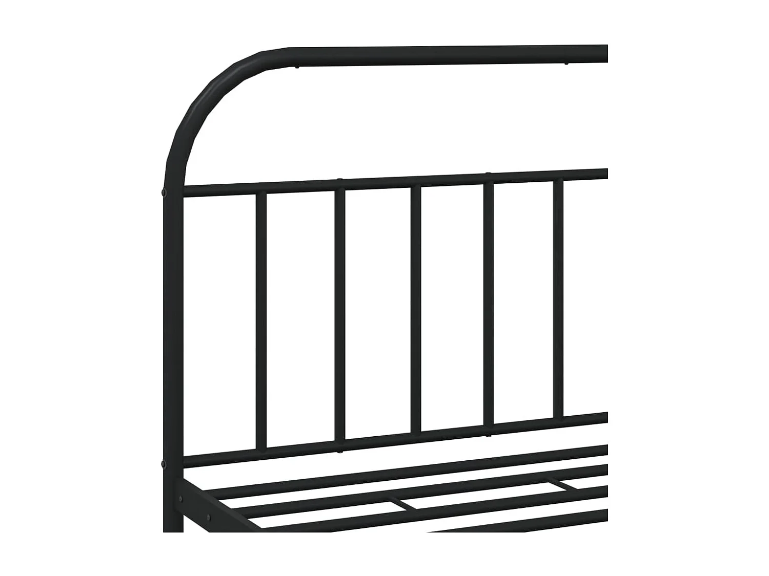 Lit double | Lit adulte | Cadre de lit métal et tête de lit noir 180x200 cm