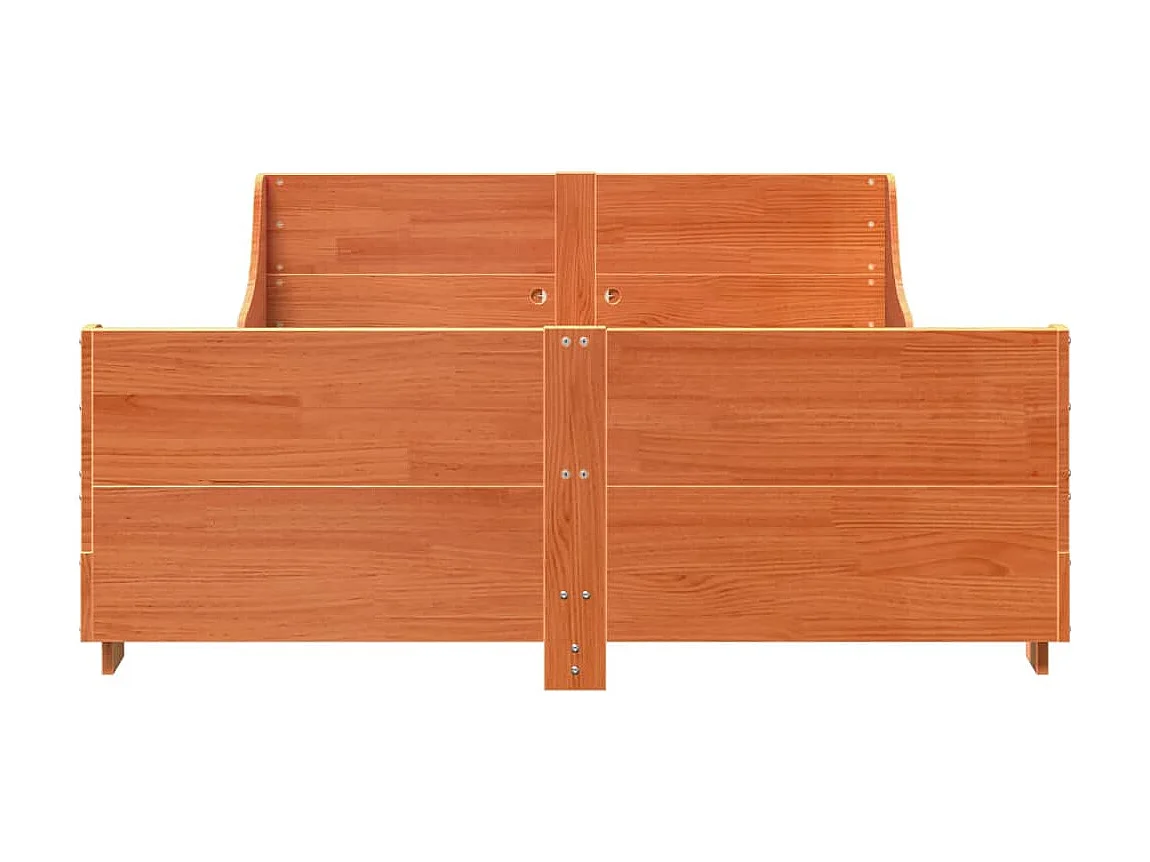 Lit double | Lit adulte | Cadre de lit cire marron 140x190cm bois pin massif