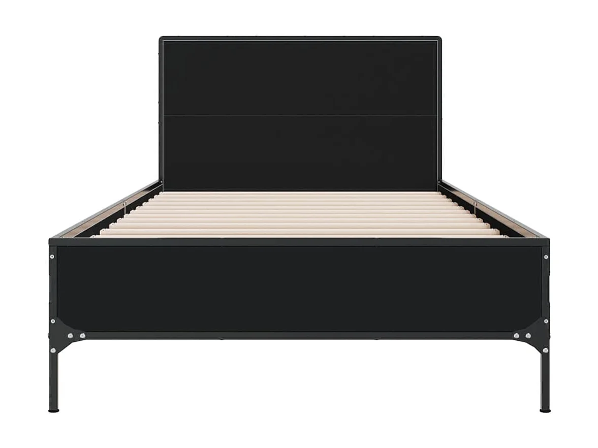 Lit simple | Lit adulte, enfant | Cadre de lit noir 75x190 cm