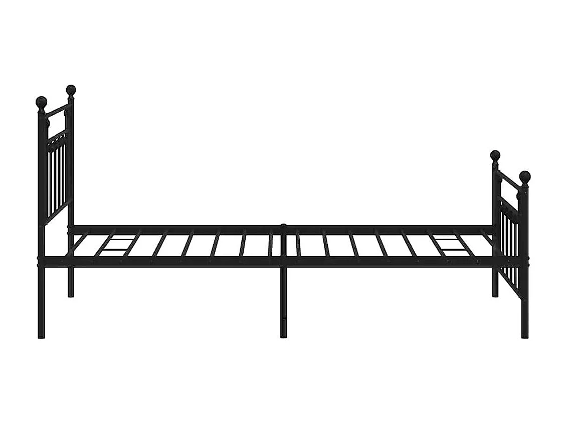 Letto per adulti | Letto singolo | Giroletto con Testiera e Pediera Metallo Nero 100x200 cm