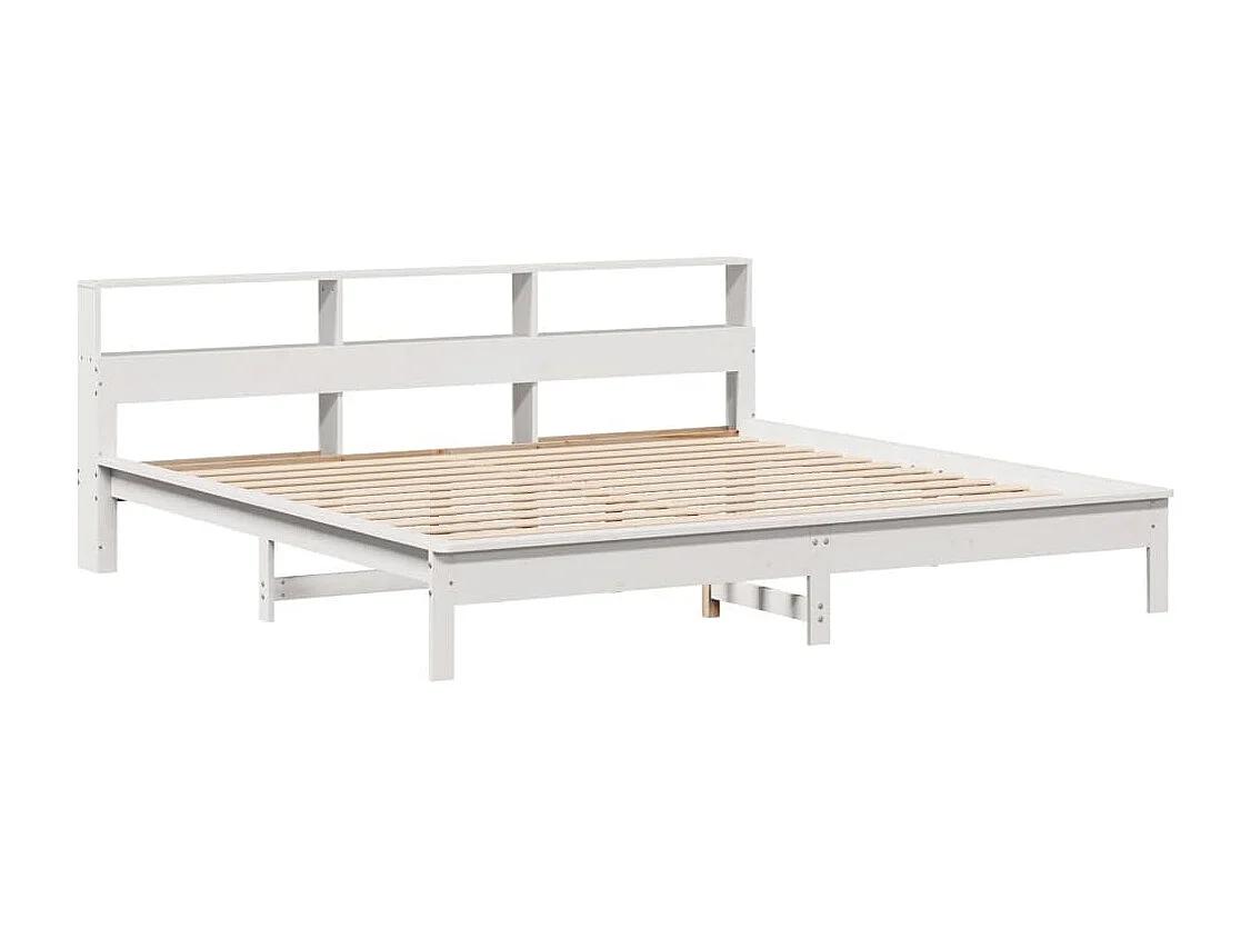 Lit double | Lit adulte | Cadre de lit blanc 180x200 cm bois massif de pin
