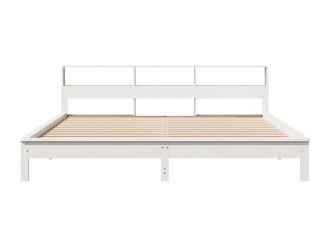 Lit double | Lit adulte | Cadre de lit blanc 180x200 cm bois massif de pin