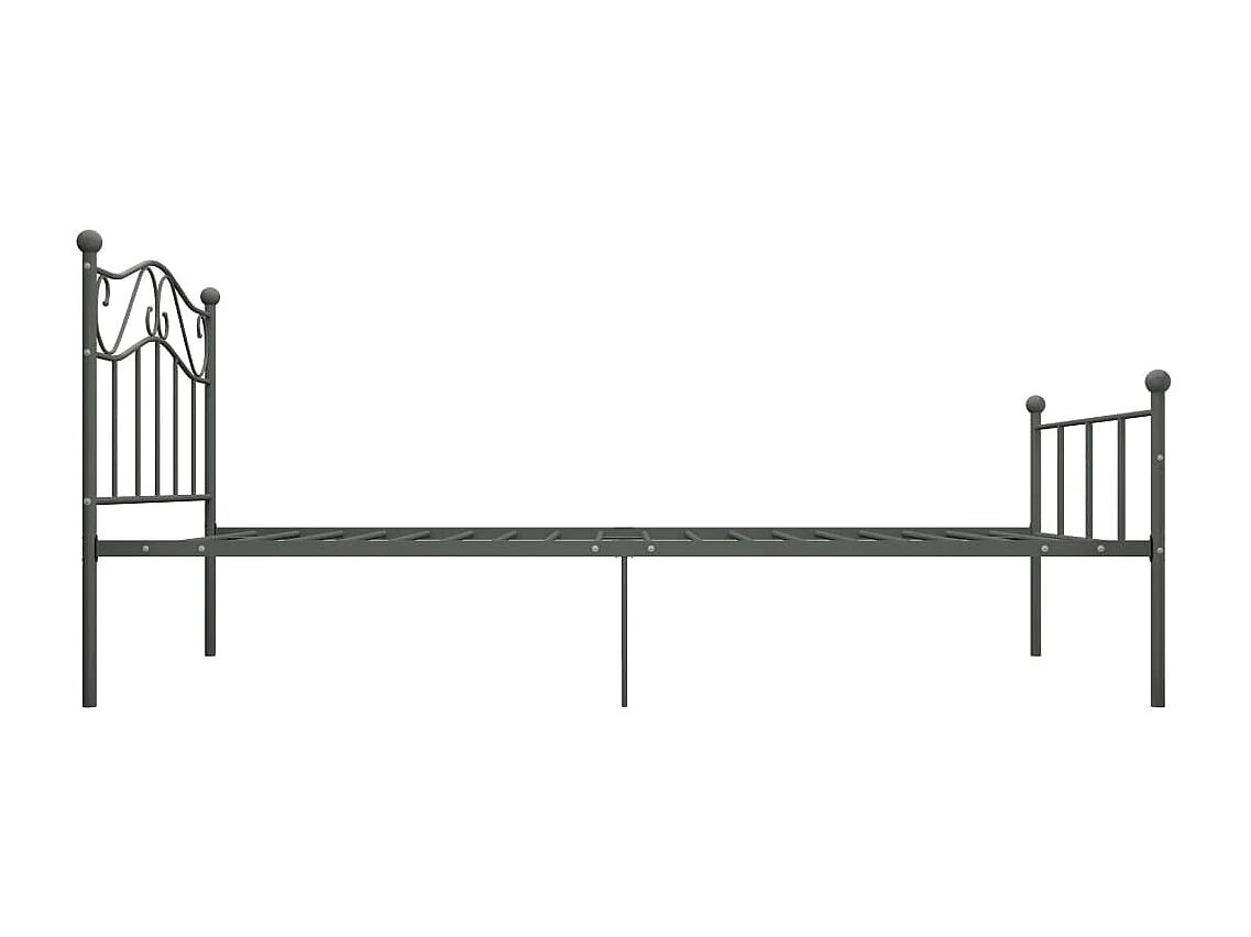Lit simple | Lit adulte, enfant | Cadre de lit gris métal 100x200 cm