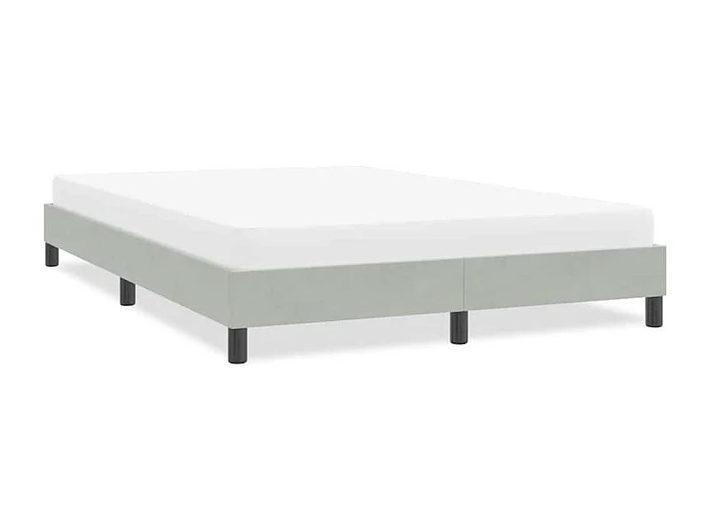 Lit double | Lit adulte | Cadre de lit gris clair 140x210 cm velours