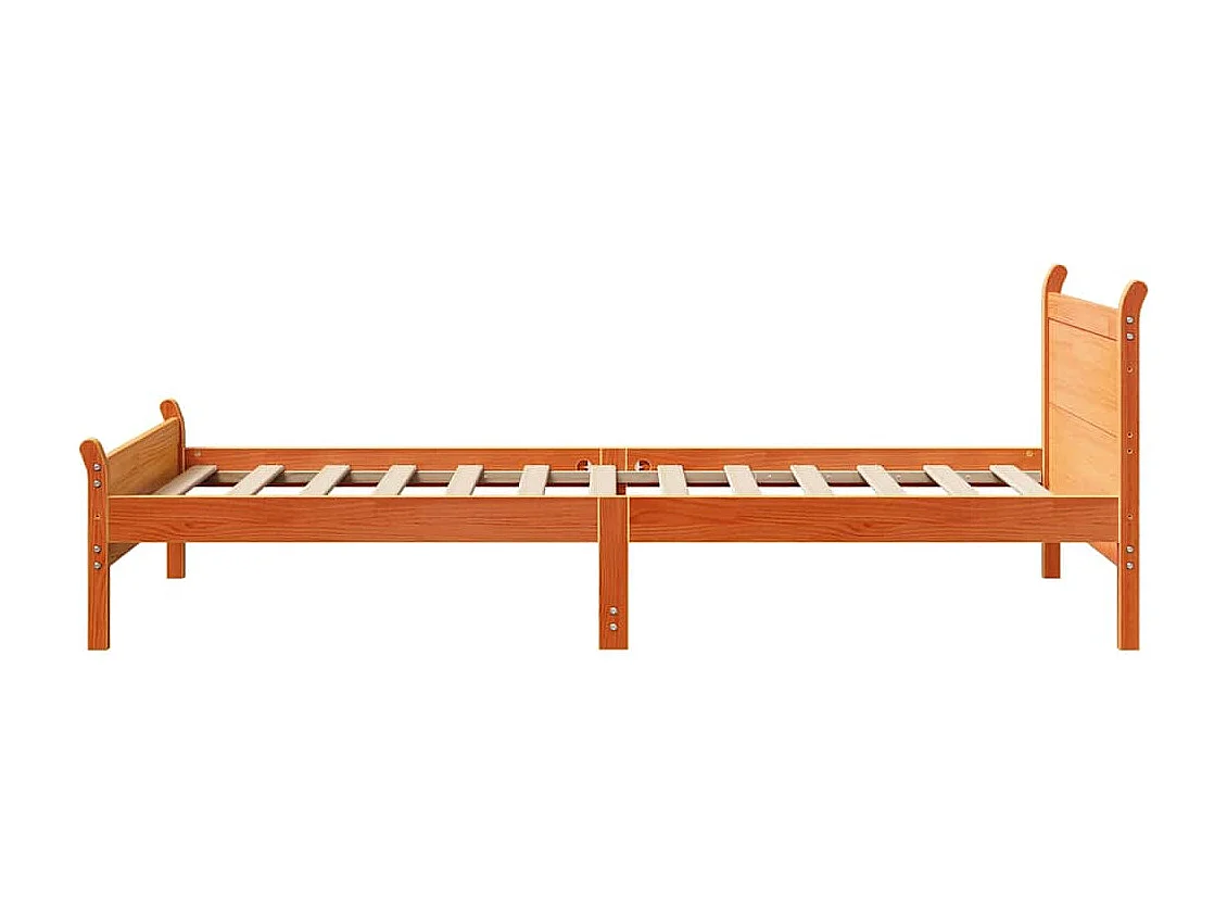 Lit simple | Lit adulte, enfant | Cadre de lit cire marron 75x190 cm bois pin massif