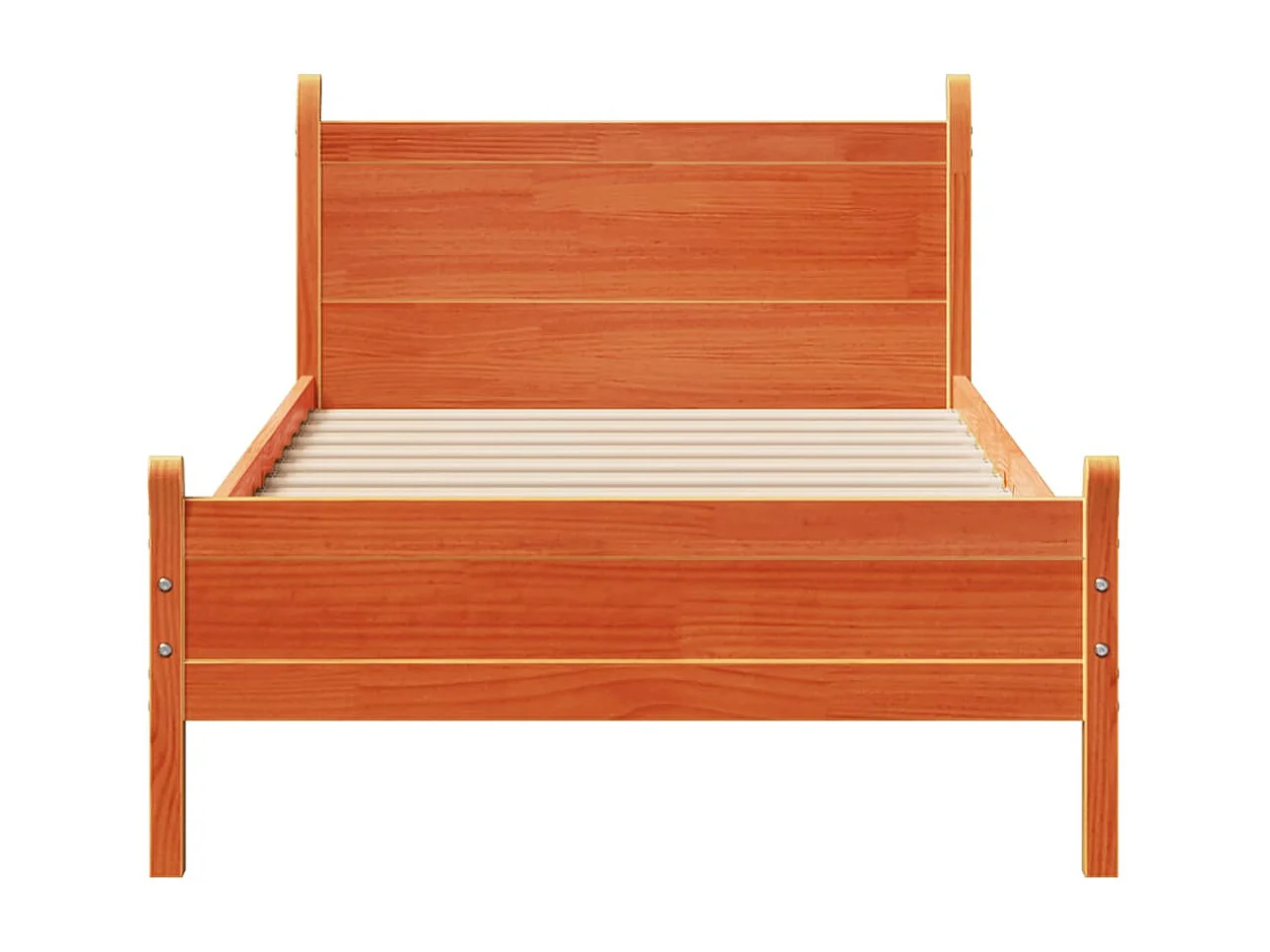 Lit simple | Lit adulte, enfant | Cadre de lit cire marron 75x190 cm bois pin massif