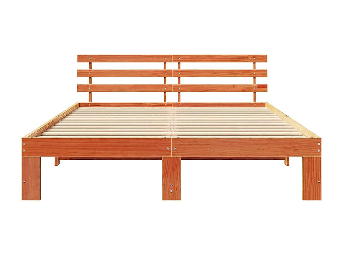Lit double | Lit adulte | Cadre de lit Marron 140x200 cm Bois de pin massif
