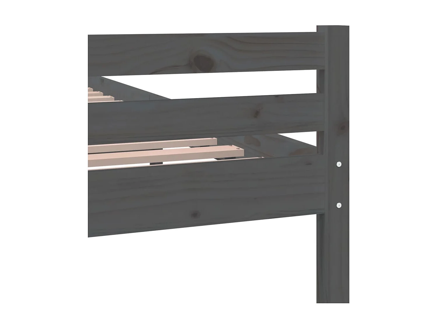 Lit double | Lit adulte | Cadre de lit gris bois massif 150x200 cm