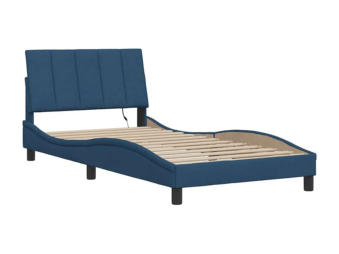 Letto per adulti | Letto singolo | Giroletto senza Materasso Hanko Blu 100x200 cm in Tessuto