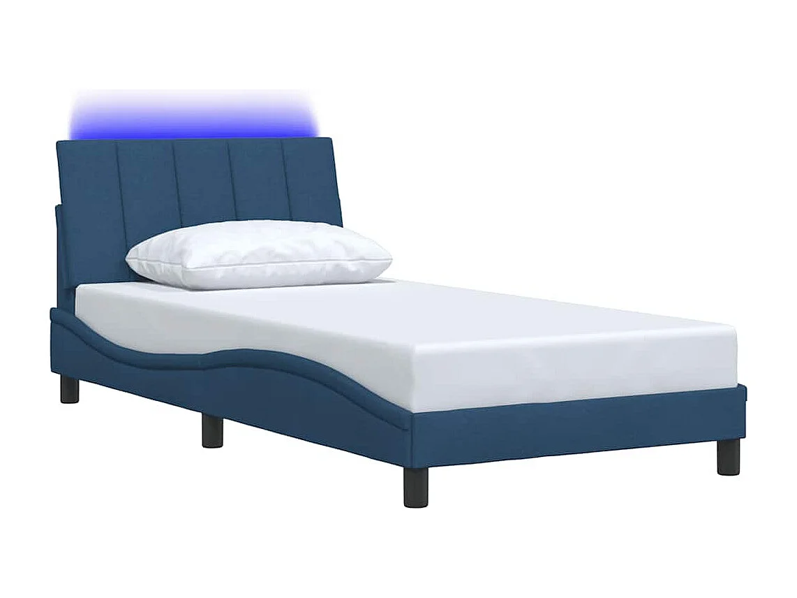 Letto per adulti | Letto singolo | Giroletto senza Materasso Hanko Blu 100x200 cm in Tessuto