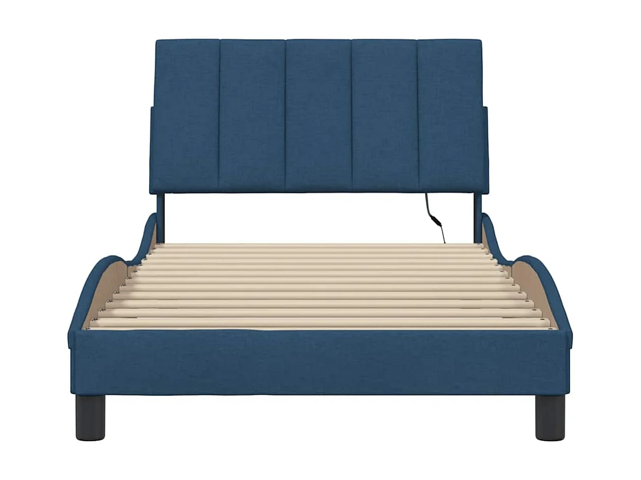 Letto per adulti | Letto singolo | Giroletto senza Materasso Hanko Blu 100x200 cm in Tessuto