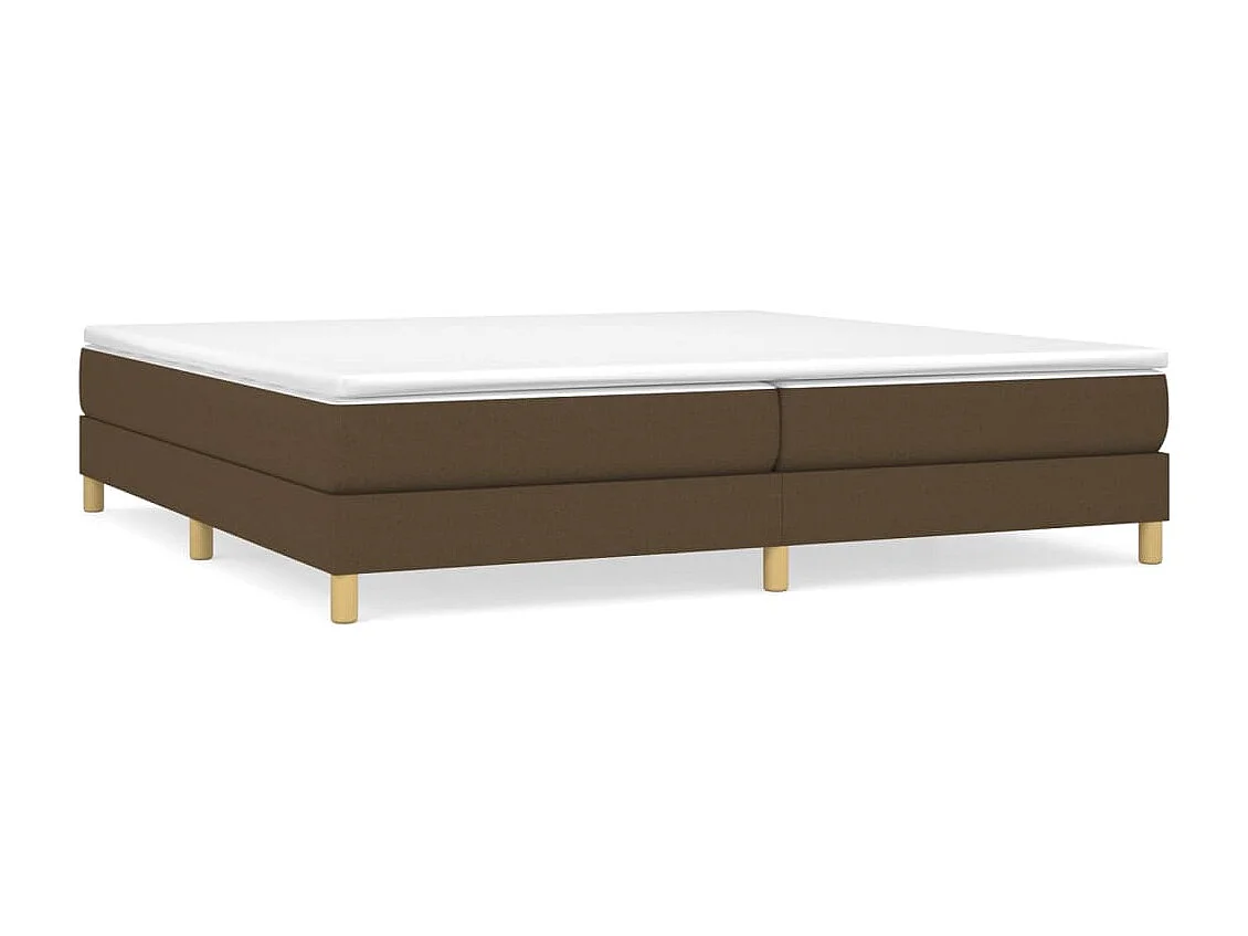 Lit double | Lit adulte | Cadre de lit marron foncé 200x200 cm tissu