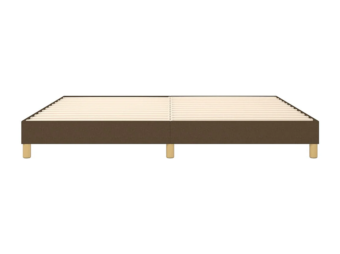 Lit double | Lit adulte | Cadre de lit marron foncé 200x200 cm tissu