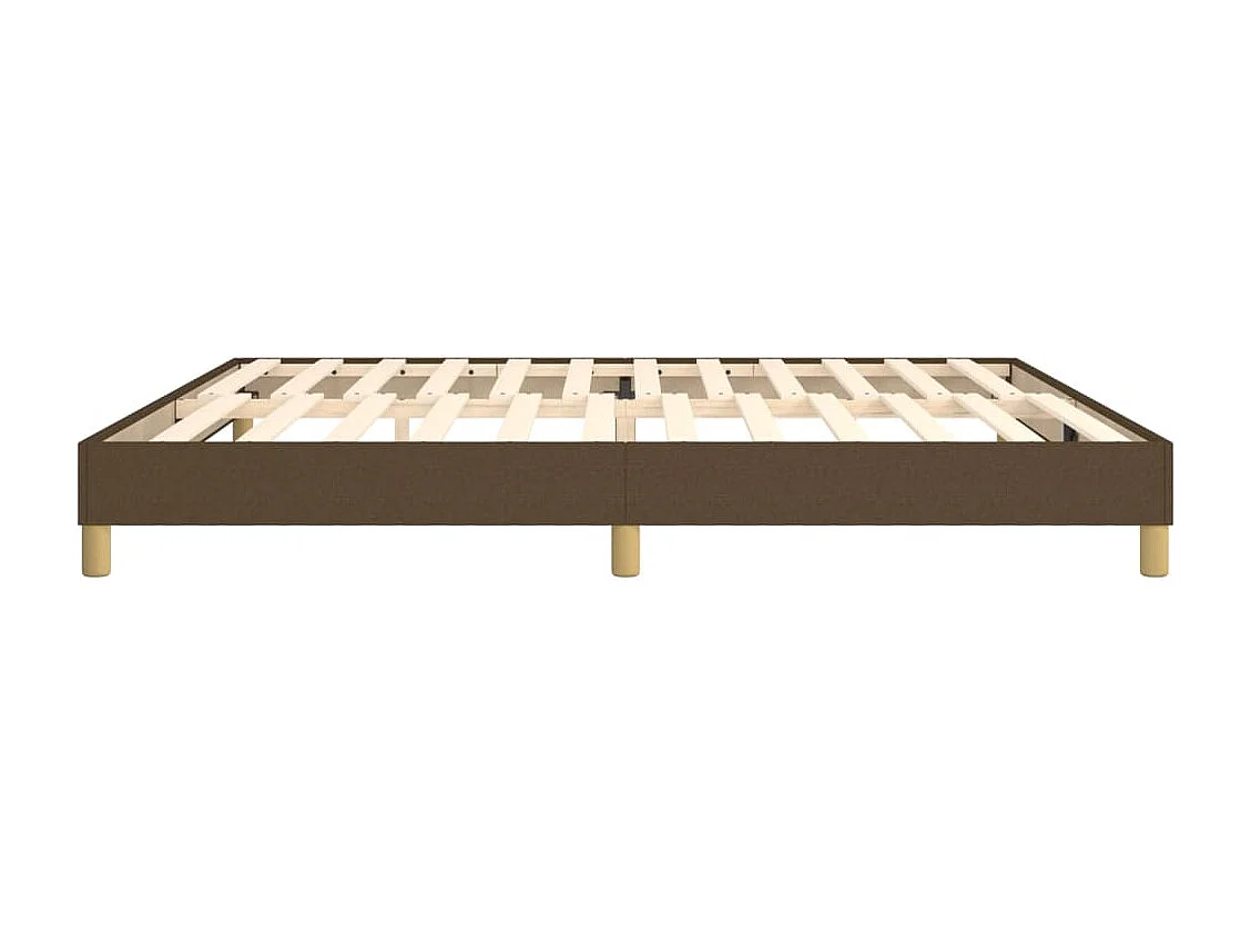Lit double | Lit adulte | Cadre de lit marron foncé 200x200 cm tissu