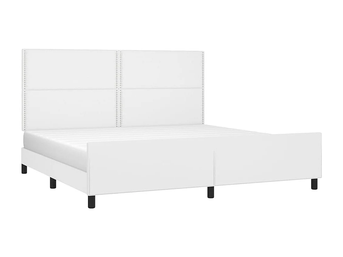 Lit double | Lit adulte | Cadre de lit blanc 200x200 cm similicuir