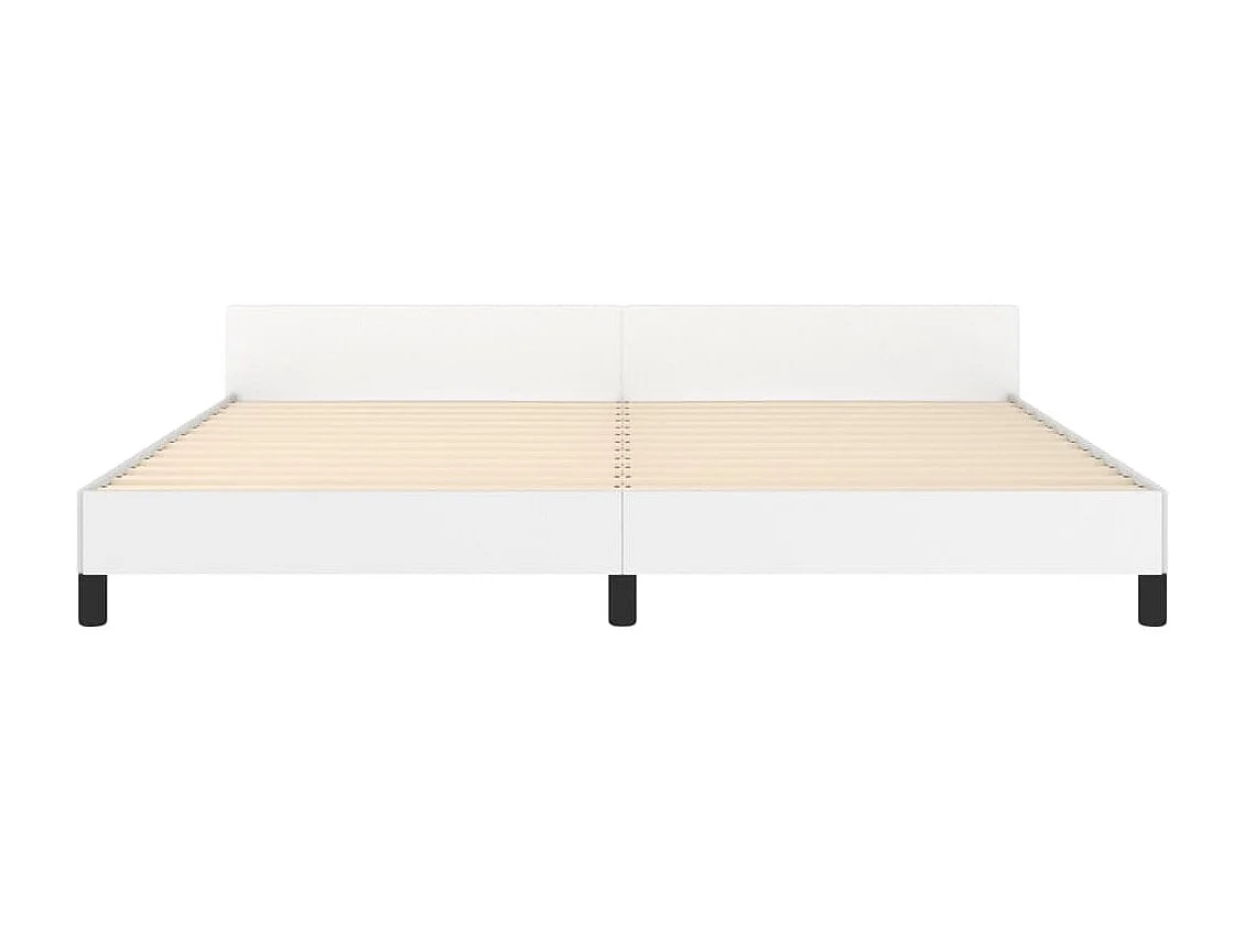Lit double | Lit adulte | Cadre de lit blanc 200x200 cm similicuir