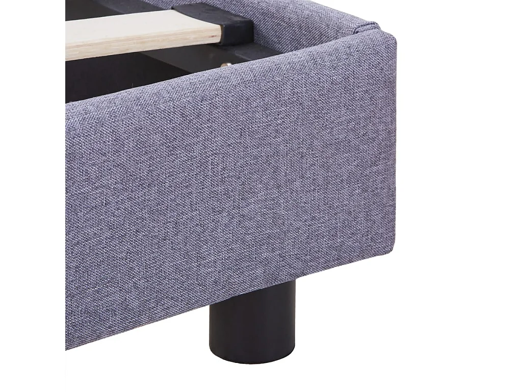 Lit double | Lit adulte | Cadre de lit gris clair tissu 140x200 cm