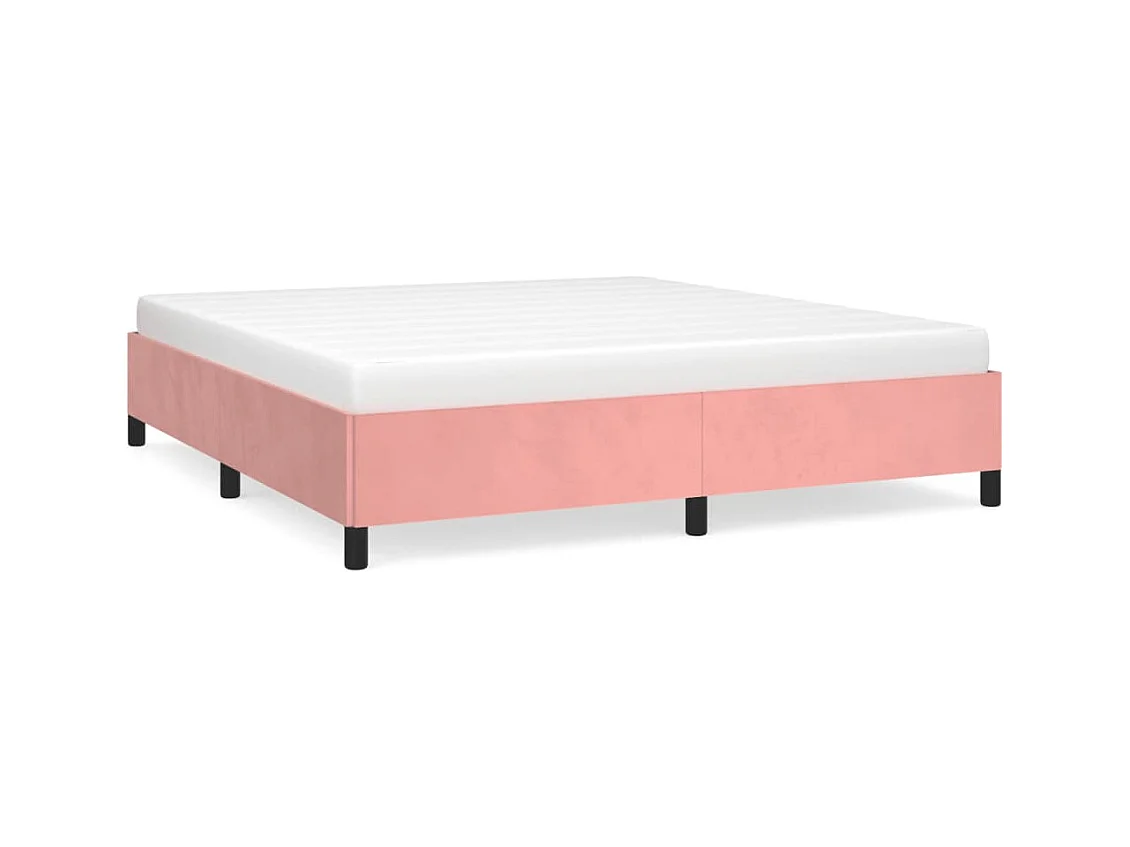 Lit double | Lit adulte | Cadre de lit rose 160x200 cm velours