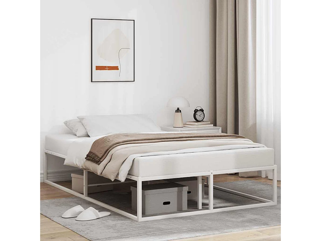 Letto per adulti | Letto singolo | Giroletto senza Materasso Bianco 120x200 cm in Metallo