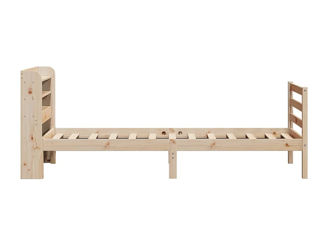 Letto per adulti | Letto singolo | Giroletto con Testiera 75x190 cm in Legno Massello di Pino