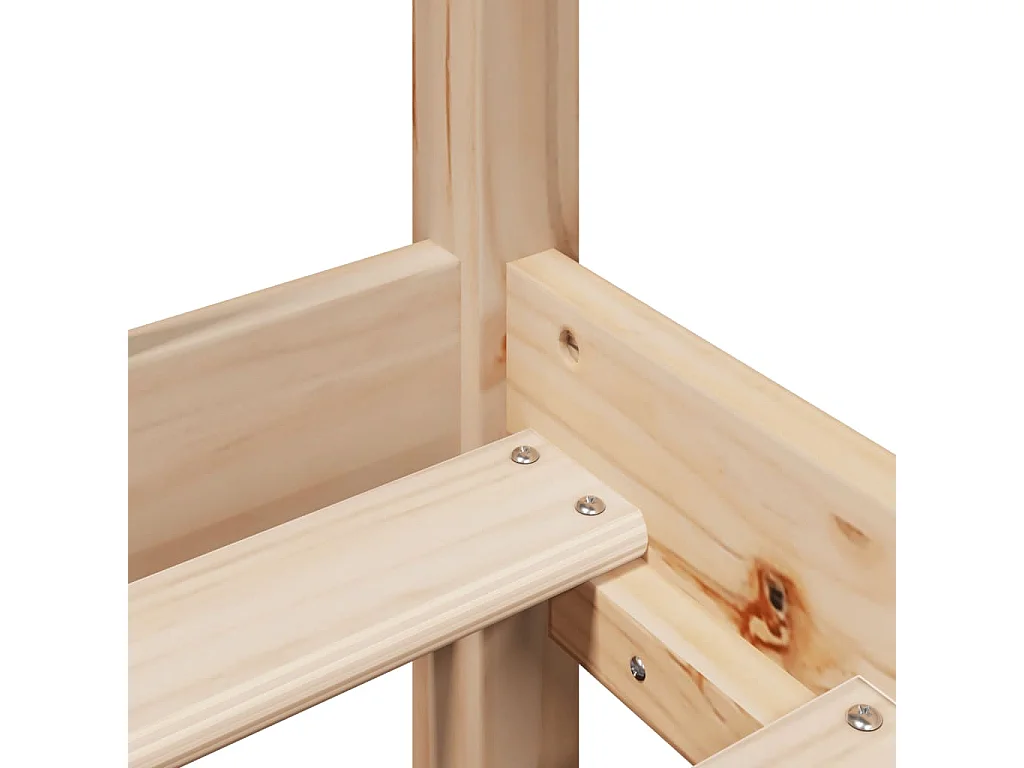 Letto per adulti | Letto singolo | Giroletto con Testiera 75x190 cm in Legno Massello di Pino