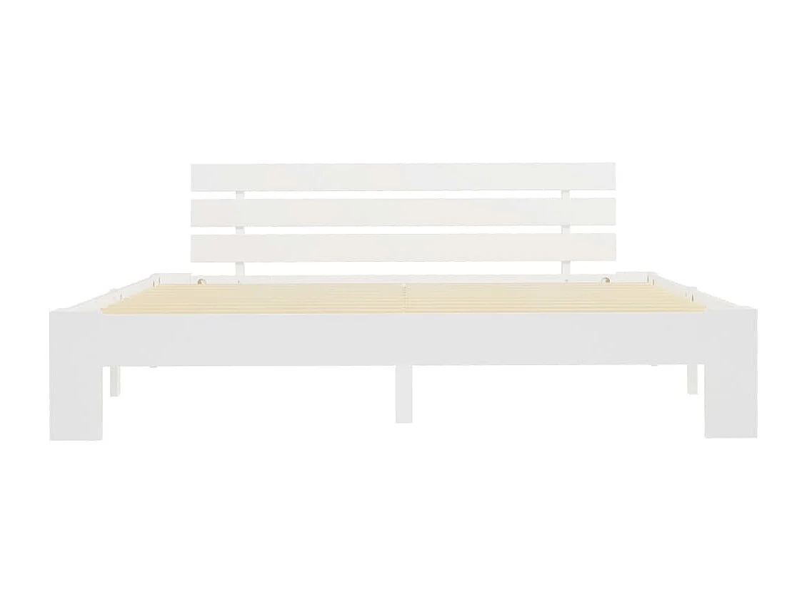 Lit double | Lit adulte | Cadre de lit blanc 160x200 cm bois de pin massif