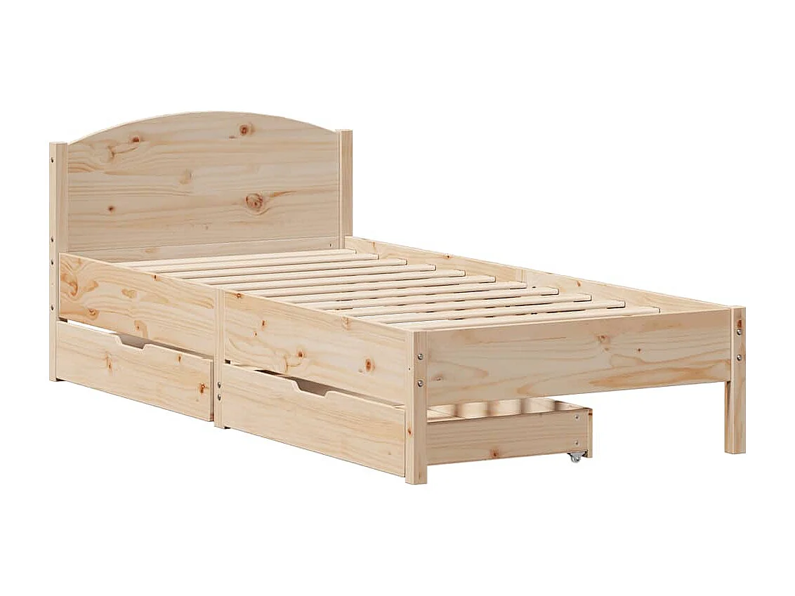 Lit simple | Lit adulte, enfant | Cadre de lit 75x190 cm bois de pin massif