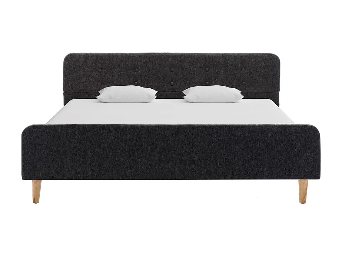 Lit double | Lit adulte | Cadre de lit Gris foncé Jute 160x200 cm