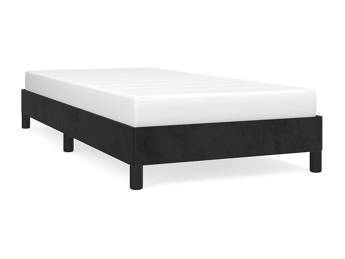 Lit simple | Lit adulte, enfant | Cadre de lit noir 90x190 cm velours