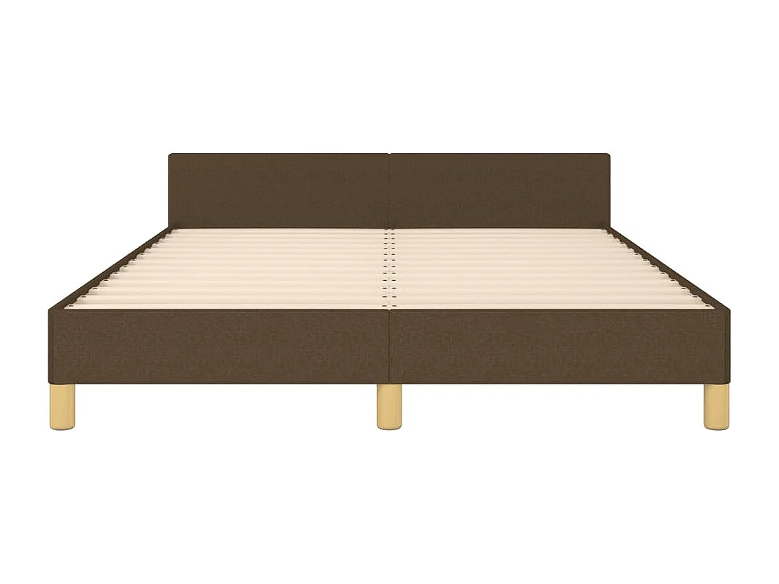 Lit double | Lit adulte | Cadre de lit marron foncé 140x200 cm tissu