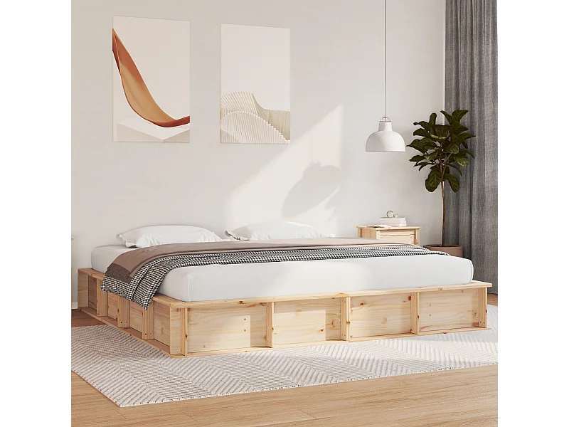 Lit double | Lit adulte | Cadre de lit avec stockage Marron 180x200 cm bois