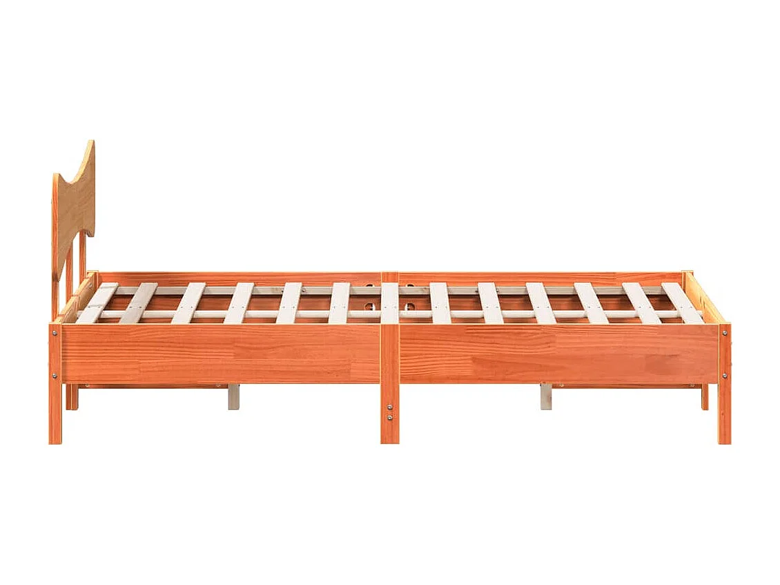 Lit double | Lit adulte | Cadre de lit cire marron 150x200cm bois pin massif