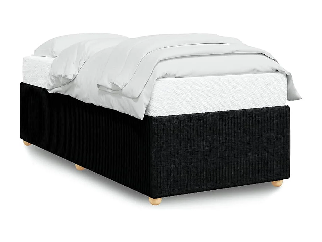 Lit simple | Lit adulte, enfant | Cadre de lit noir 100x200 cm tissu