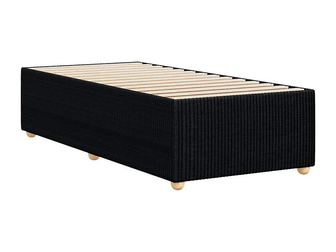 Lit simple | Lit adulte, enfant | Cadre de lit noir 100x200 cm tissu